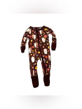 Little Sleepies Baby Bamboo Brown Forest Animal Zippy One-Piece Happy Hedgehog